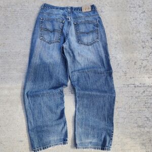 Vintage Anchor Blue Baggy Grunge Skater Men's Blue Denim Jeans, 31x32